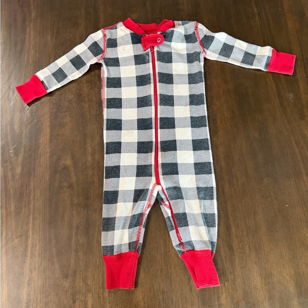 Hanna Andersson Black and White Checkered Kids Footie